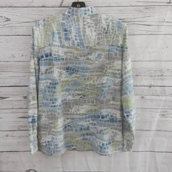 Alfred Dunner NWOT Silky Blue/Gray Long Sleeve Top - Picture 4 of 9
